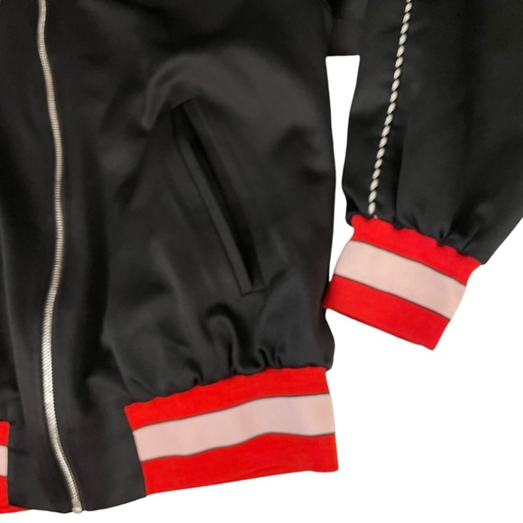 Sandro Black Love Karma Embroidered Bomber Jacket - Picture 9 of 16